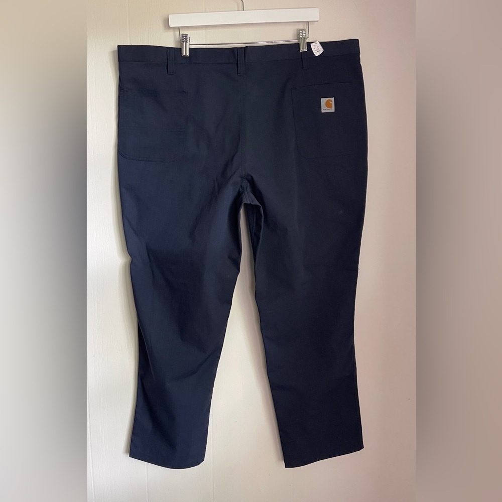 Carhartt Ripstop Pants Mens Relaxed Fit Navy Blue Biocomponent 44 x 30 Workwear
